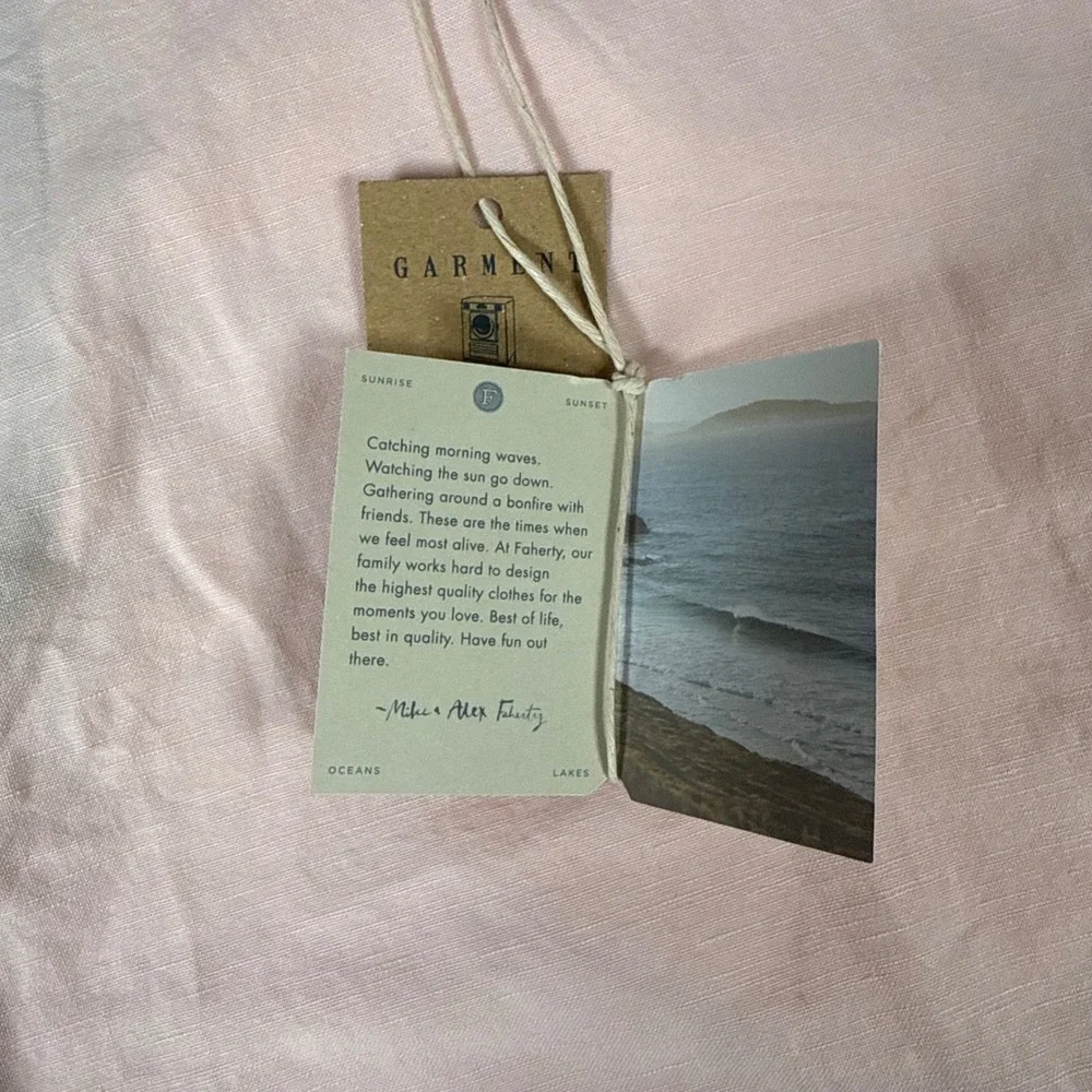 Faherty Shorts Mens 36 Pink Linen Coastal Garment Dyed 9 Inseam Summer Beach New
